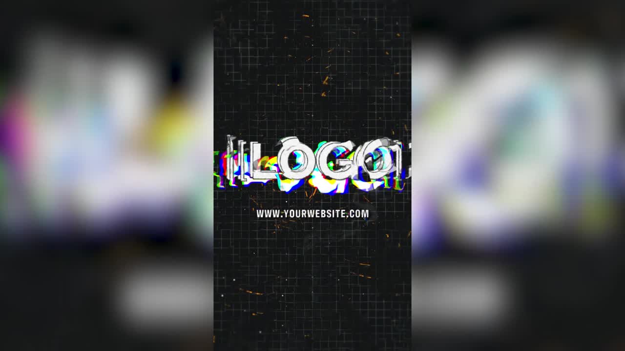 A glitchy logo reveal scene in technology style.