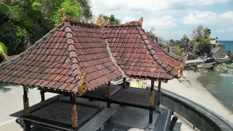 view point and resting house near the batu bolong temple located on the southwestern coast of bali, indonesia