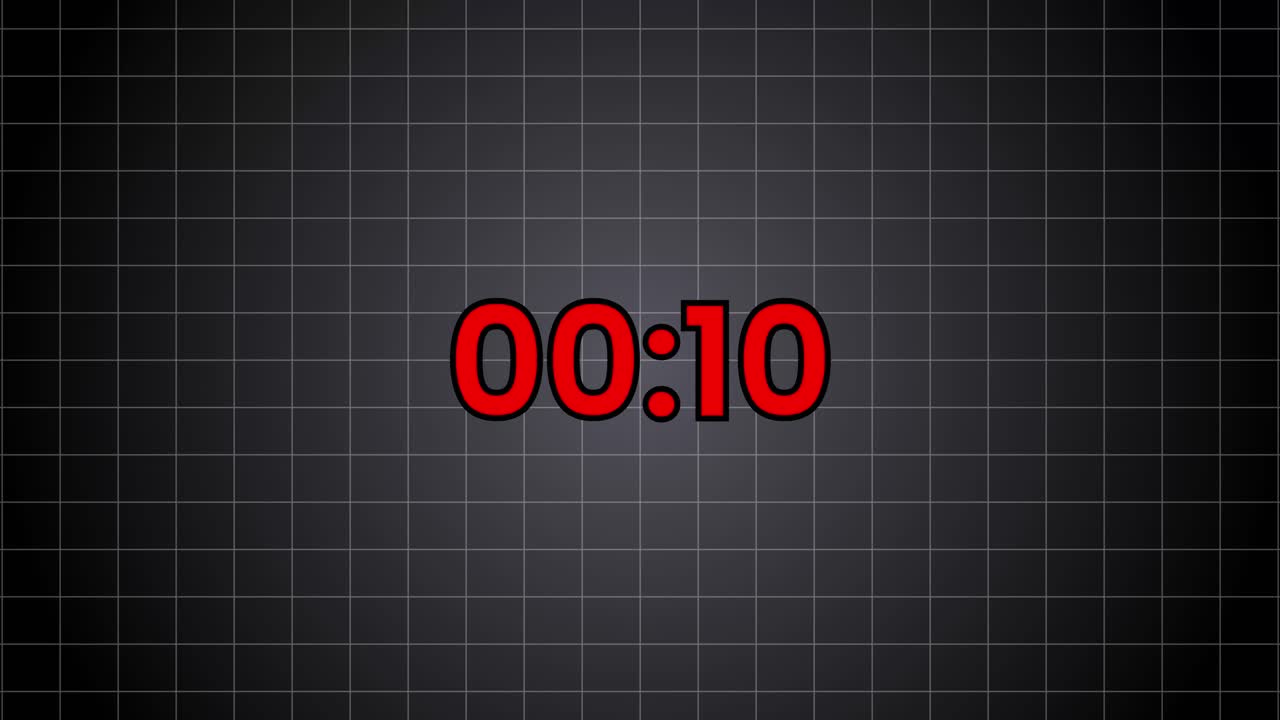 Red Digital Countdown Timer on Grid Background