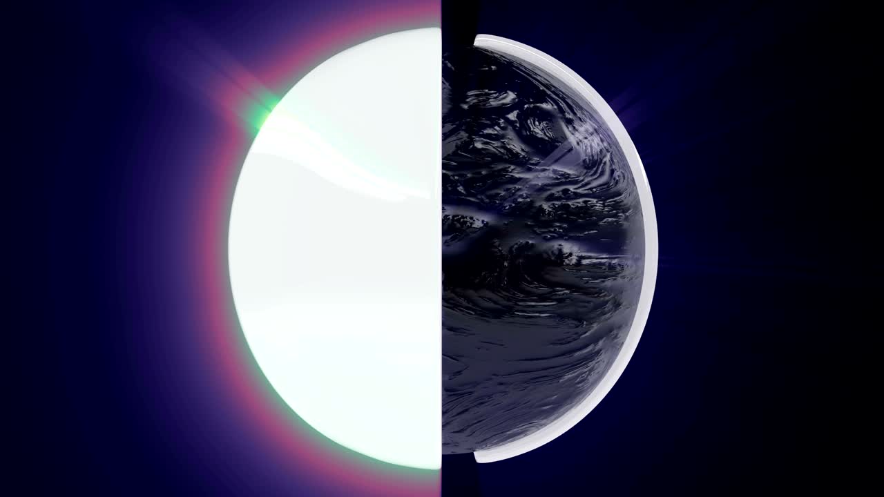 3d girando de la bola de neón futurista cubierta por pétalos con canal alfa. patrón sin costuras.