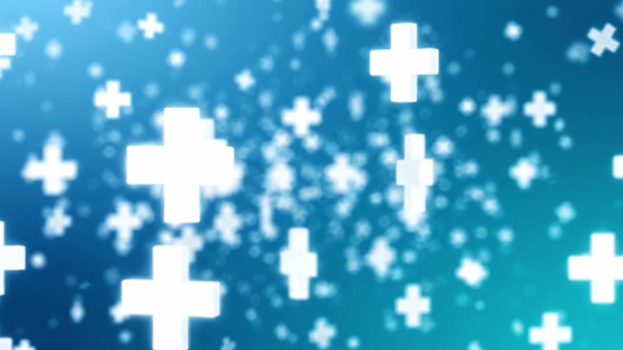 A Vibrant Display of Sparkling Plus Signs Against a Dreamy Blue Background, Creating an Enchanting and Whimsical Atmosphere for Digital Art and Graphic Designs
