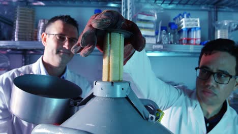 científico experimentando en el laboratorio 4k