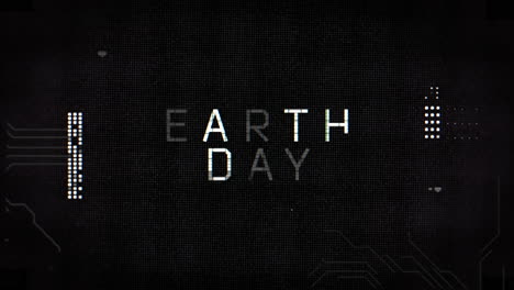 earth day on computer screen of spaceship