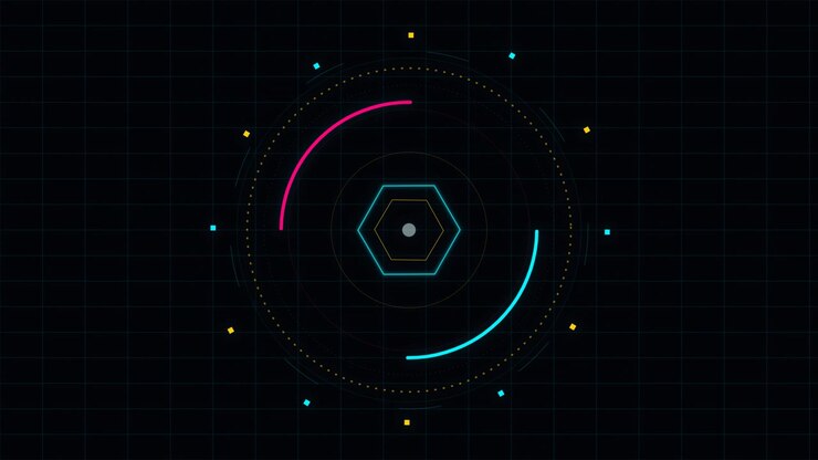 Abstrakt digital sekskant HUD-grænsefladeanimation