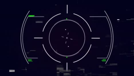 animación del escaneo del alcance y la interferencia a través de la red de conexiones sobre fondo negro