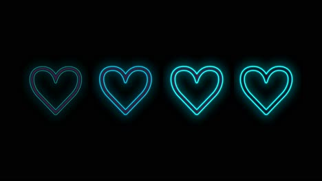 Romantic-hearts-pattern-with-neon-blue-color