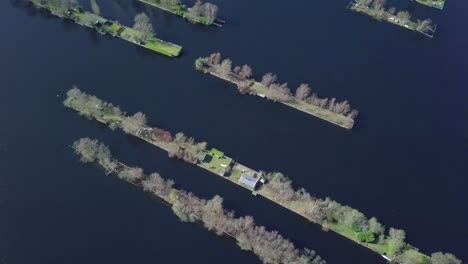 pequeña isla en el lago en holanda imágenes de drones en 4k