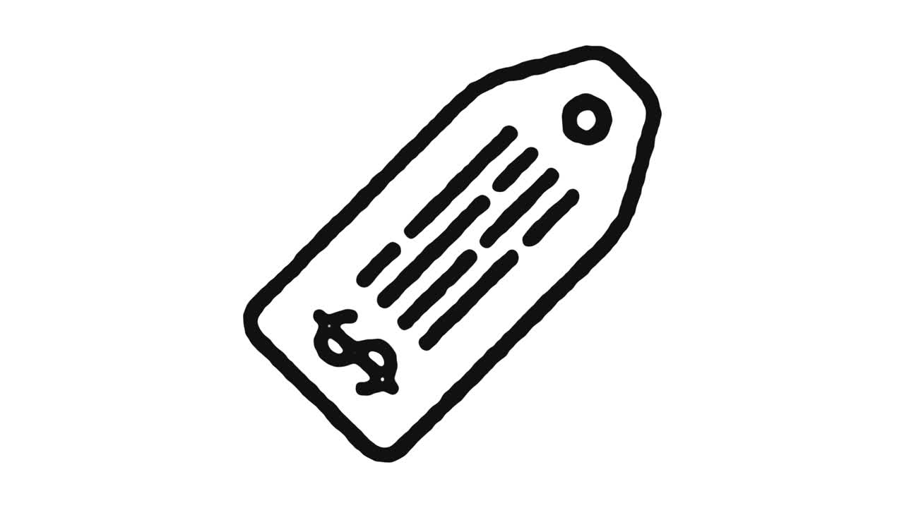 etichetta di prezzo icona animazione filmato e canale alfa