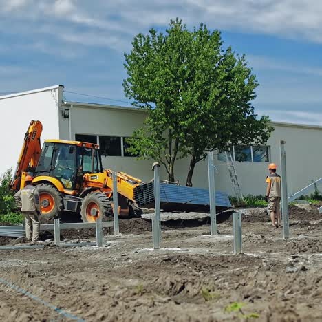 construction site with workers