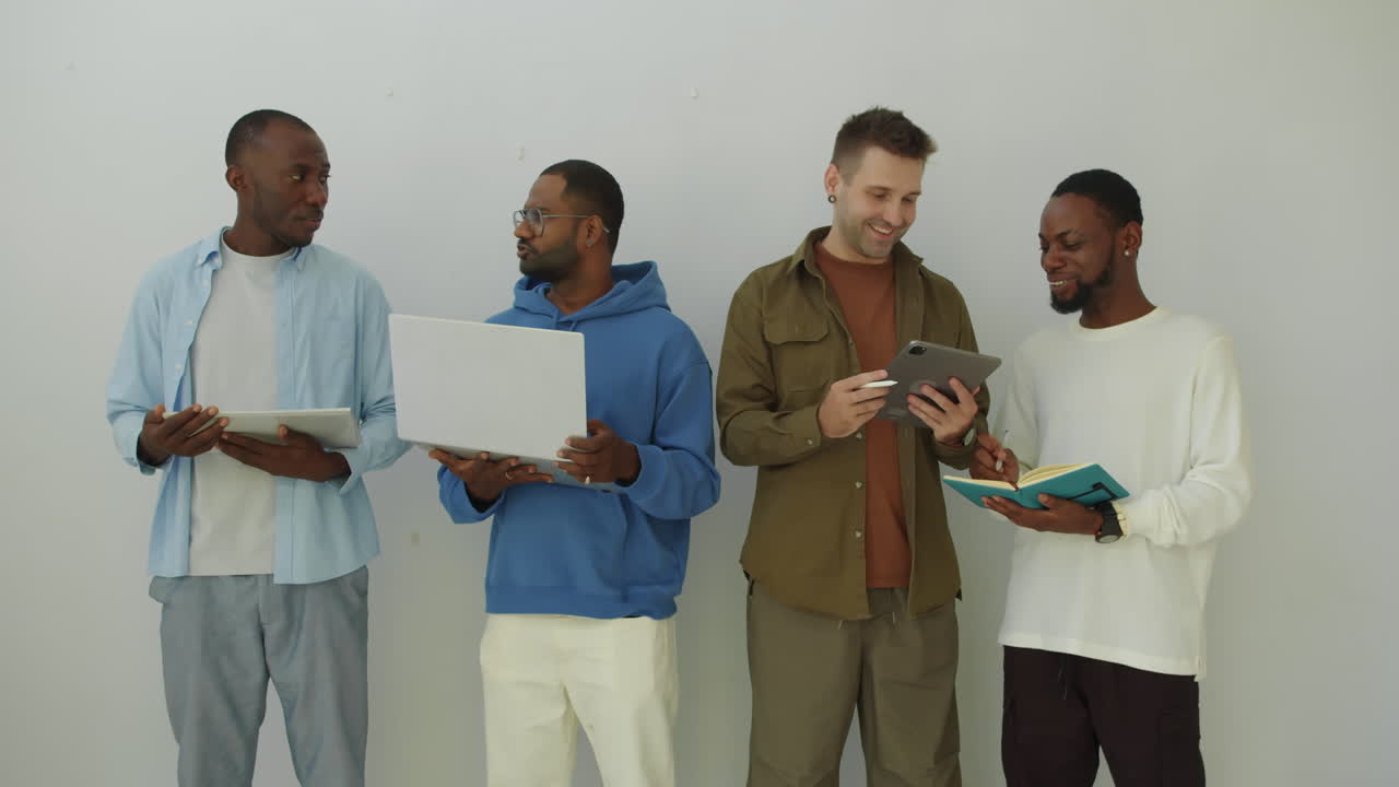 Group Portrait of Multi-ethnic Developers Isolated on White