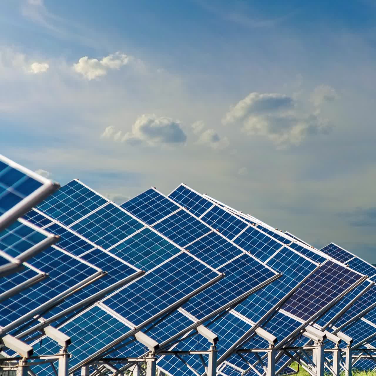 Solar Panel Timelapse, Clouds Moving