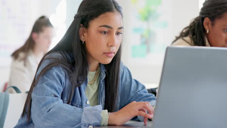 Woman,-student-and-laptop-for-classroom-education