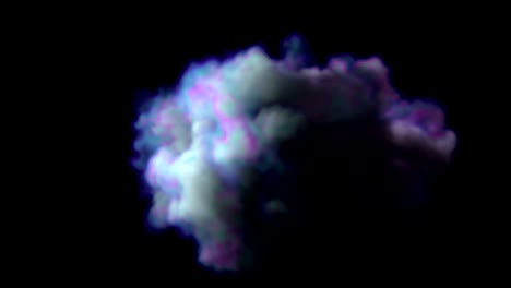 4k 3d realistic multicolor cloud, 4k cloud footage ready to use in your composition, isolated realistic cloud on black background