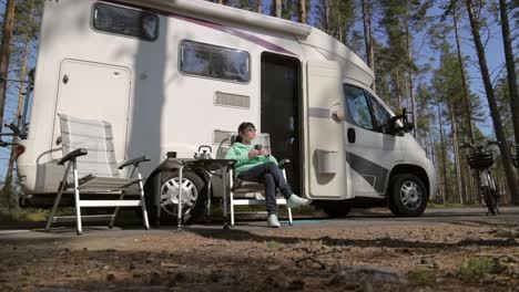 family vacation travel rv, holiday trip in motorhome