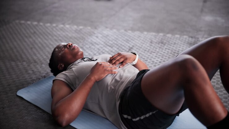 Man doing abdominal exercises