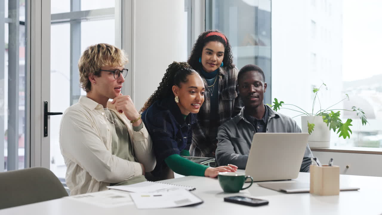 Diverse Business Team Collaborating in Modern Office
