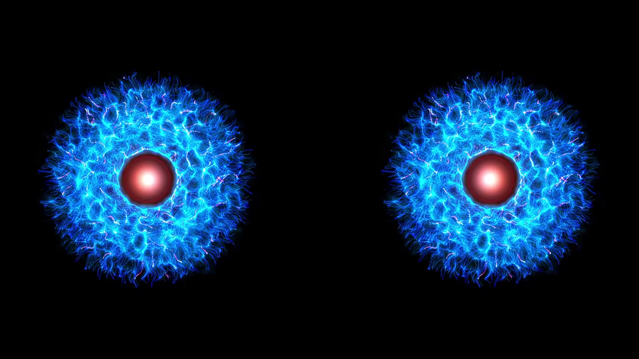 The blinking pupils in the eyes of a futuristic Artificial Intelligence cyborg