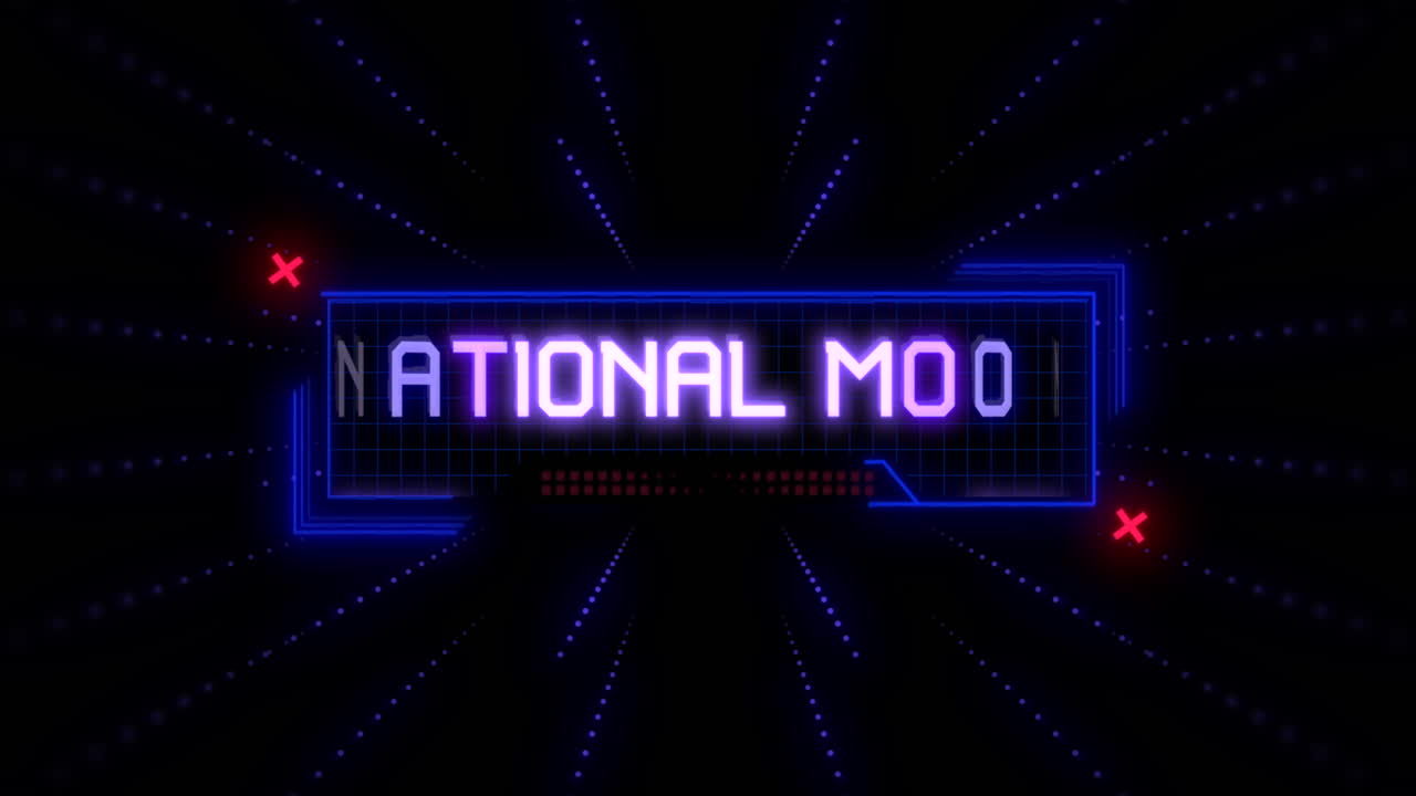 National Moon Day on digital screen with HUD elements