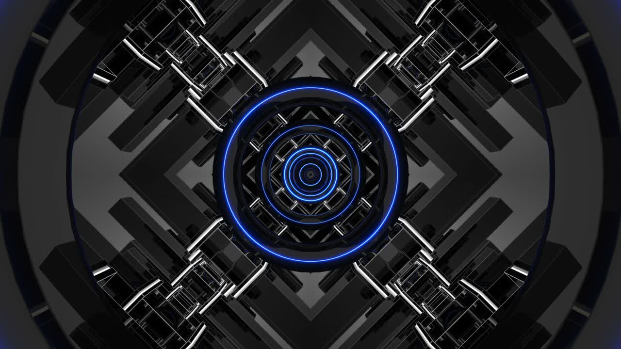 corredor de fondo del club nocturno de bucle abstracto azul