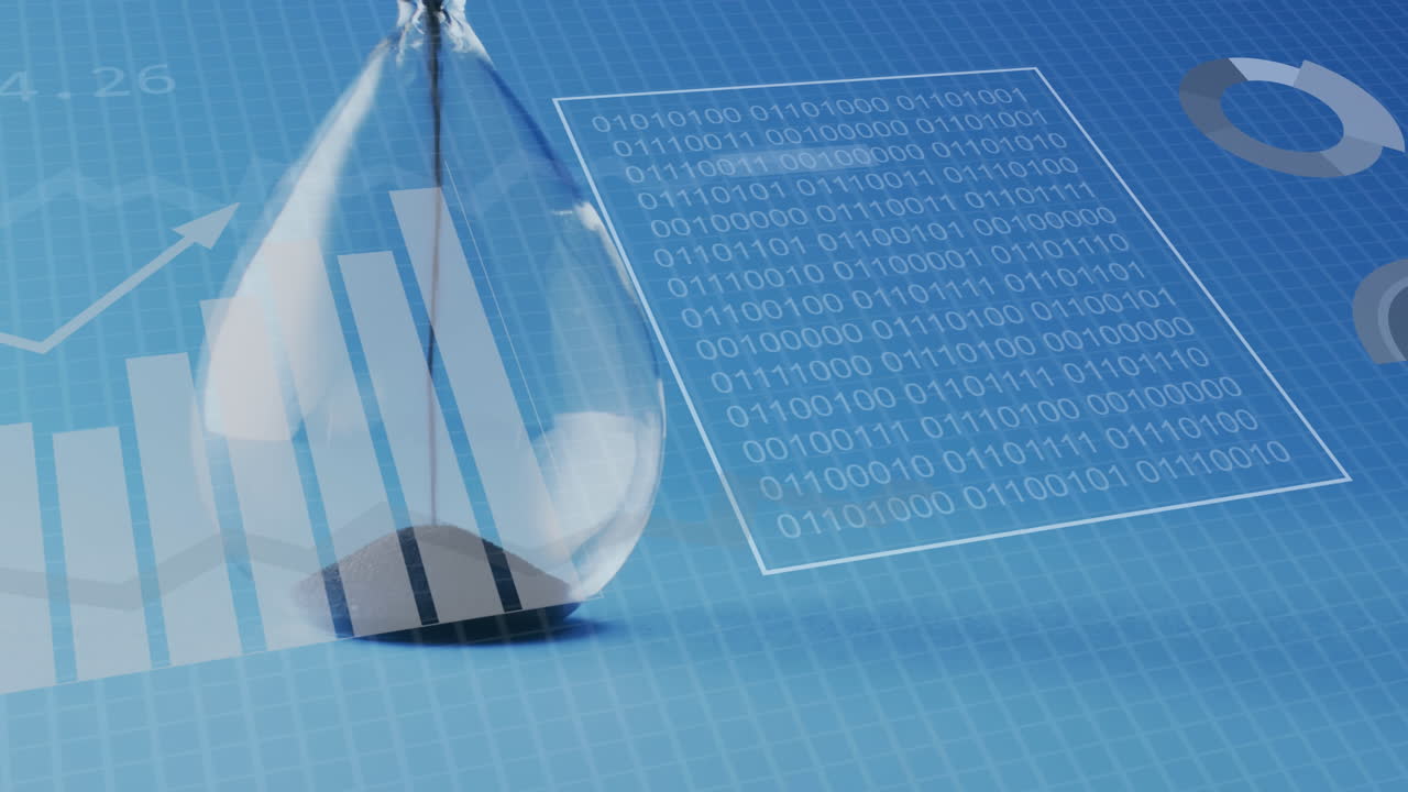 통계 및 금융 데이터 처리를 모래시계를 통해 애니메이션