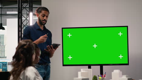 business presentation with green screen