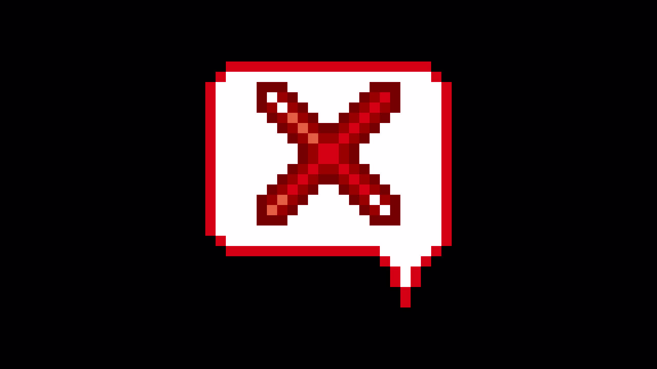 Pixel art animation icon speech bubble cross mark (4)