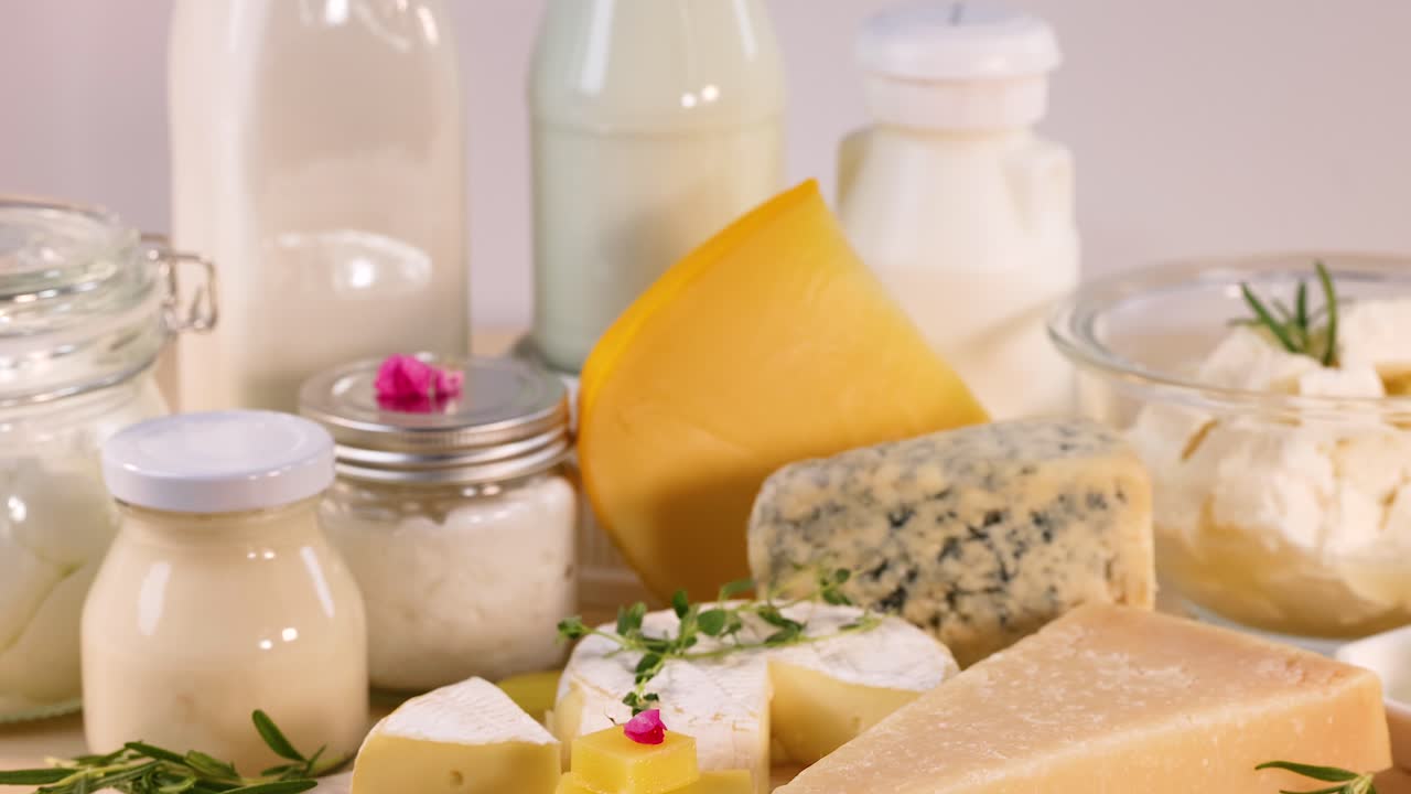 variedad de productos lácteos