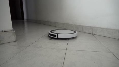 robot vacuum cleaner in the living room of a house