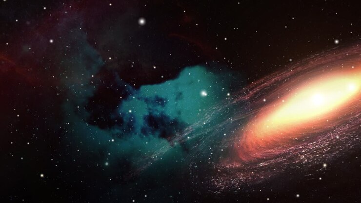 galassie e nebulose che si muovono nell'universo