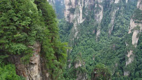 Spectacular-Aerial-Views-Looking-Over-The-Vertical-Pinnacles-Of-The-Avatar-Mountains-in-China