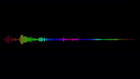 audio spectrum, colorful double side glowing waveform, animation, a sound waveform with alpha channel