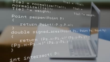 Animation-of-data-processing-over-laptop-in-background