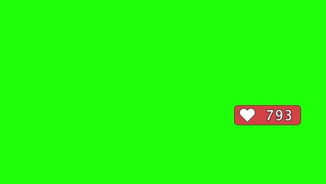 un emoticon de corazón animado en un croma verde