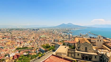 scenic overlook of naples with mount vesuvius