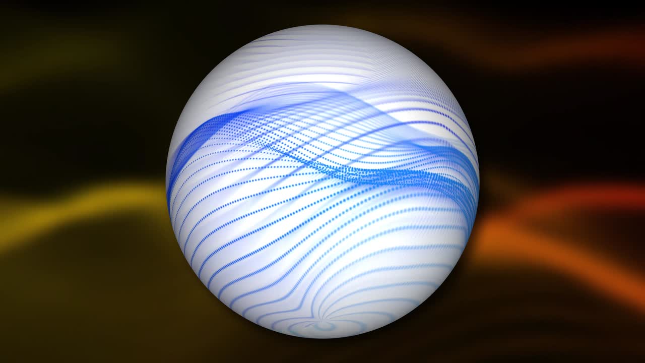 그라디언트 배경에서 회전하는 추상적인 구. 회전하는 구 애니메이션.