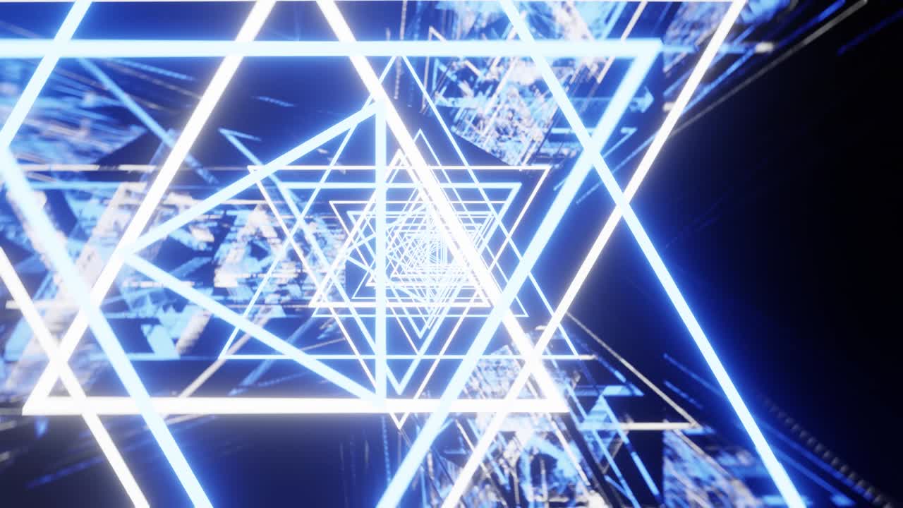 el bucle eléctrico vj de los triángulos girados de fondo