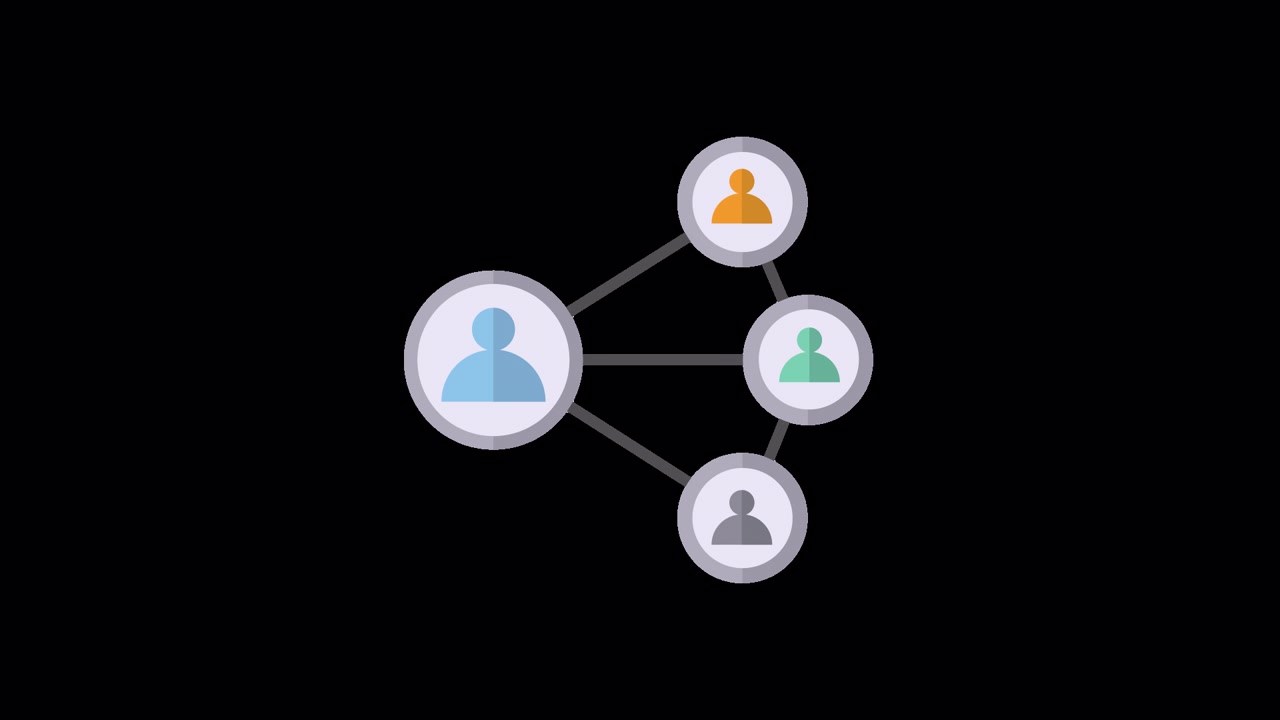 Animated User Icons Connecting to Form a Network