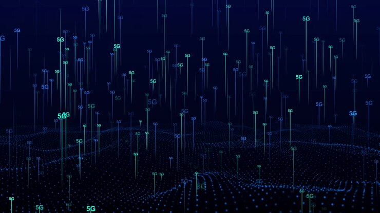 Abstract 5G Network Connectivity Visualization with Data Points