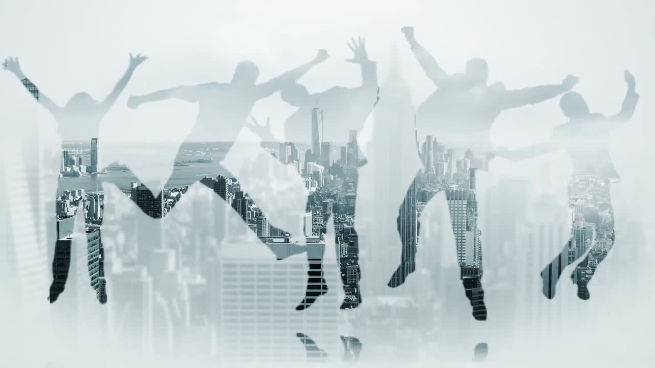 느린 속도로 뛰어다니는 사업가들의 시리즈