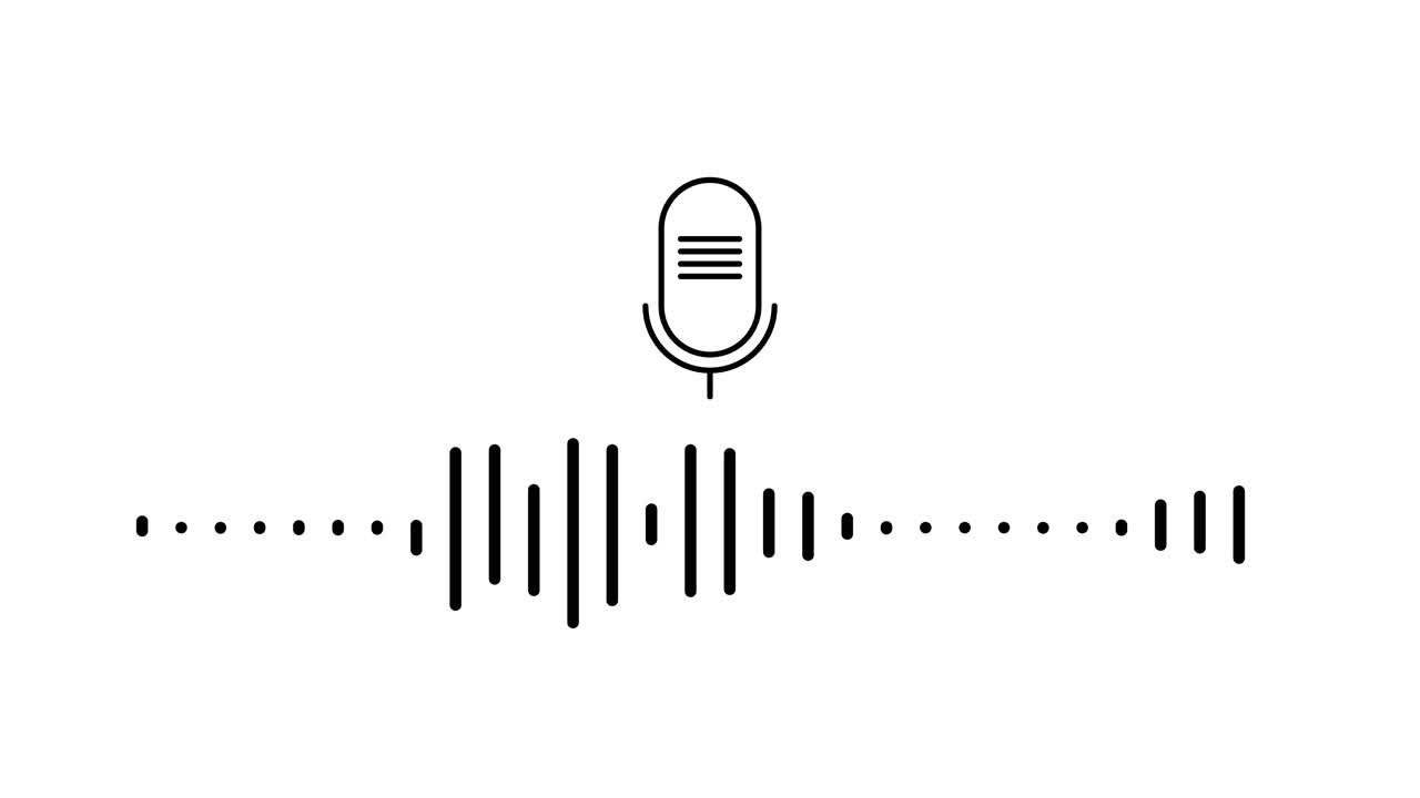 gráfico de animación de forma de onda de micrófono de podcasting