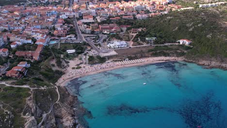 aerial view of spiaggia rena bianca in sardinia