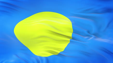 bandera de palau ondeando en el viento con textura de tela muy detallada. bucle sin costuras