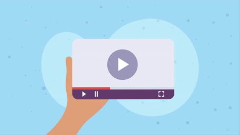 webpage template with media player animation