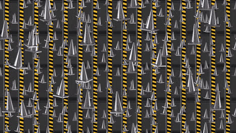 Traffic-Cone-Road-work-loop-tile-background-falling