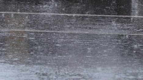 raindrops hitting the road in melbourne, australia