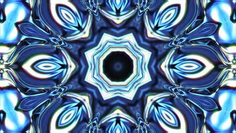 icy blue kaleidoscope glowing with crystal symmetry and radiant fractal design