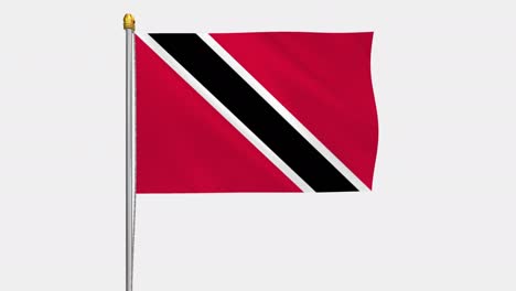 loop video of trinidad and tobago flag  fluttering in the wind, slow motion video of 4k , with alpha channel