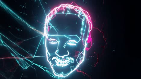 neon portrait of a man