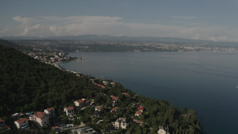 Croatia-drone-shot-of-the-coast-in-4K