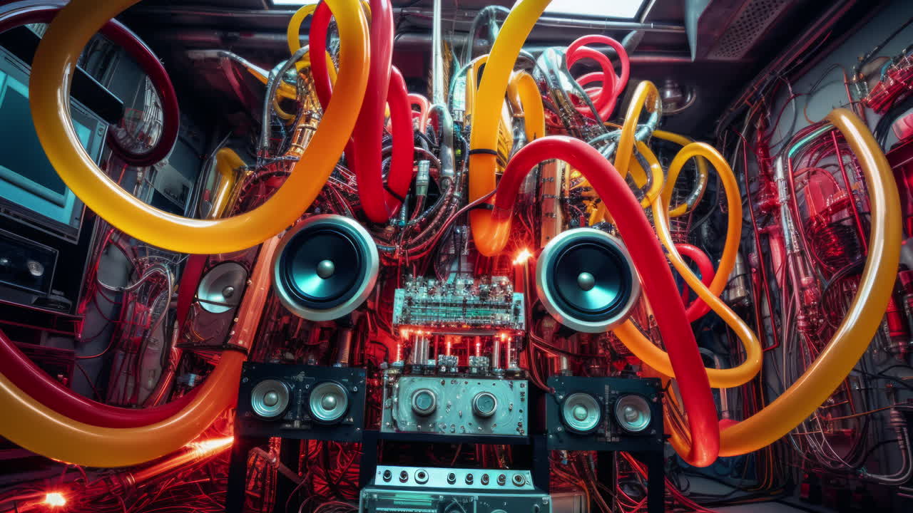 máquinas de música con altavoces hechas con ai